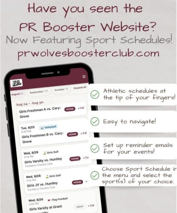 Have you seen the PR Booster website? Now featuring sport schedules at prwolvesboosterclub.com